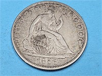 1856  Silver Seated  LibertyHalf Dollar Coin