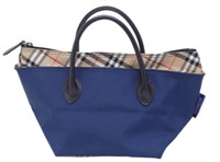 Burberry Plaid & Dark Blue Handbag