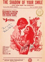 Elizabeth Taylor and Richard Burton signed sheet m