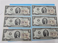 6- 1976 1st Day Issue $2 Currency Bills