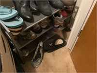 Shoe Rack With Assorted Womans Shoes