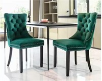 Green Modern Velvet Upholstered Dining Chair