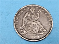 1859 O Silver Seated Liberty Half Dollar Coin