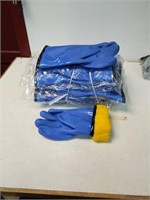 BUNDLE OF LINED RUBBER GLOVES ( 10 pairs L )