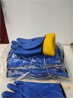 BUNDLE OF LINED RUBBER GLOVES ( 10 pairs L )