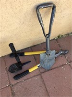 Lot Of Camping Shovels & Garden Loppers