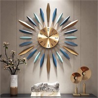YISITEONE Large Wall Clock Metal Decorative  Mid C
