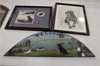 DUCKS UNLIMITED LABRADOR PRINT & WELCOME SIGN