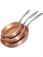 $106 Hammered Non Stick Frying Pan Set