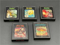 Lot of 5 Atari Video Games Pac-Man Space Invaders