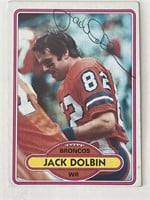 Denver Broncos Jack Dolbin 1990 Topps #176 signed