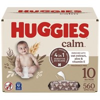 4 Packs Only Huggies Calm Baby Wipes, Unscented