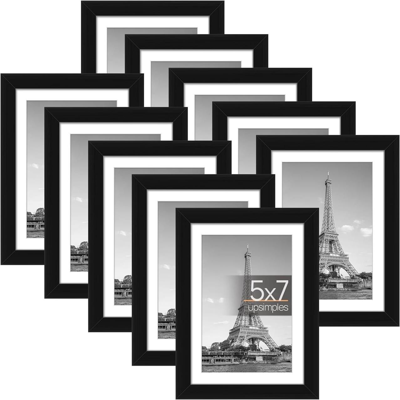 upsimples 5x7 Picture Frame Set of 10  4x6 with Ma