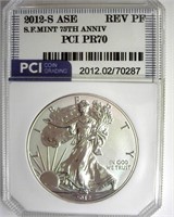 2012-S Silver Eagle PR70 REV PR LISTS $190