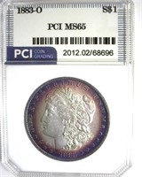 1883-O Morgan PCI MS65 Blue Purple Rim