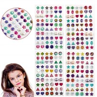 AUGSUN 240 Piece Sticker Earrings 3D Gems Sticker