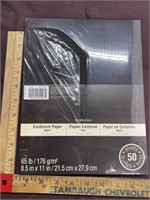 Black card stock paper 8.5 x 11 50 sheets