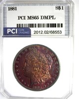 1881 Morgan MS65 DMPL LISTS $12500