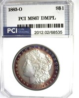 1883-O Morgan PCI MS67 DMPL Great Rim Color