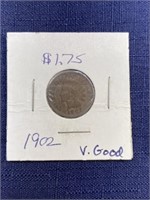 1902 Indian head penny coin