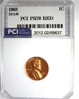 1963 Cent PR70 DCAM RD LISTS $375 IN 69 DC