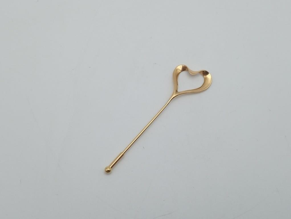 18K Gold Authentic Tiffany & Co Pin Brooch 2.2 gr