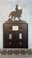 Metal Cowboy Cut Out Light Switch Cover