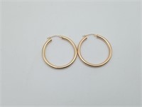 14K Yellow Gold Hoop Earrings 2.3 grams