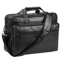 Leather Laptop Bag,Men's 17.3 Inches Messenger Bri