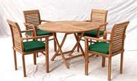 Teak Folding Dining Table 4' w/4 chairs ALL NEW