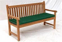 Teak Outdoor 5' Straight Back Bench w/ cushion.