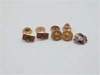 10K Yellow Gold Vintage Pins Pinbacks  8.3 grams