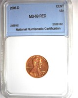 2006-D Cent MS69RD $525 GUIDE IN 68 RD