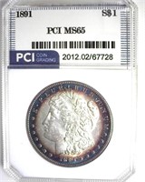 1891 Morgan MS65 LISTS $2600