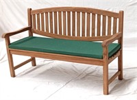 Teak Outdoor 5' Oval Back Bench w/ cushion.
