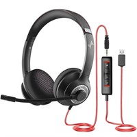 EAGLEND USB Headset with Mic for PC, On-Ear Comput