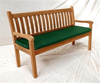 Teak Outdoor 5' Kingstone Back Bench w/ cushion.