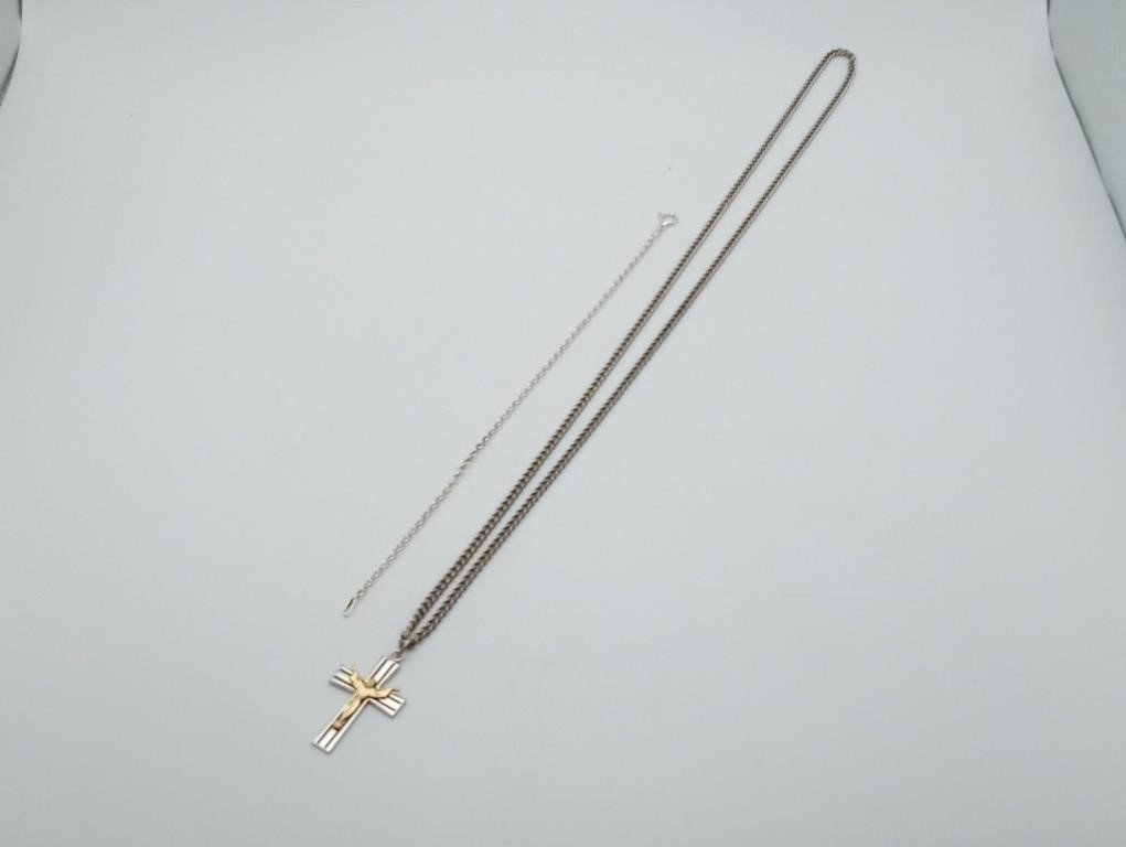 Silver Cross Pendant & Bracelet  Sterling 925