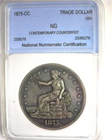 1875-CC Trade Dollar NNC NG Contemporary Ctft