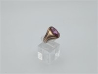 Sterling Amethyst Marquise Cut Stone Ring
