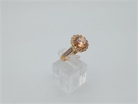 Like New Sterling Gold Overlay  CZ Ring