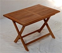 Teak outdr folding side/ coffee table 25.5x17.5x18