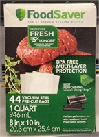 FoodSaver Vacuum Seal Pre Cut Bags 8” x 10”