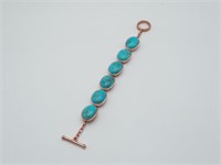 NWT Chunky Copper & Turquoise Toggle Bracelet