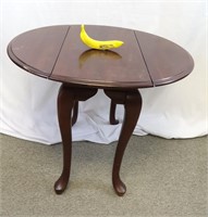 Vintage Round Mahogany Drop Leaf Side Table