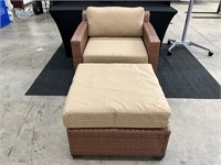 Outdoor Lounge Chair and Ottoman Set