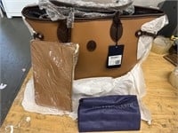 Genuine Trussardi Handbag Tote Brown w/ wallet