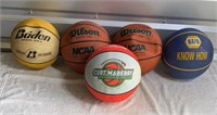 (5) Assorted Basketballs
