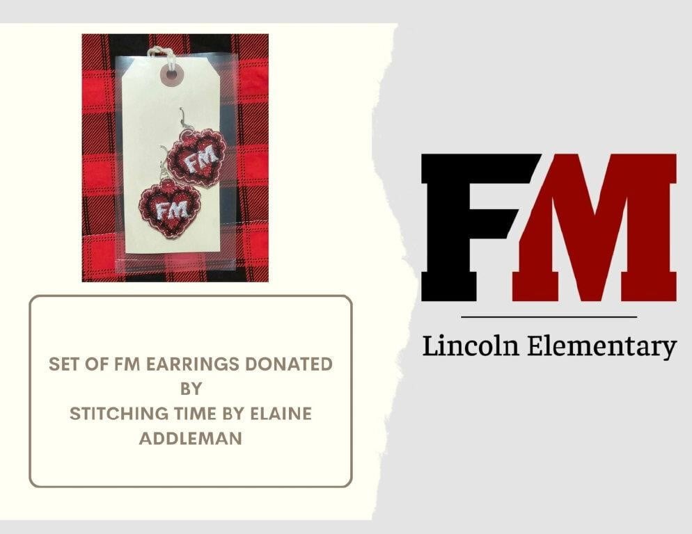 FM Earrings by Stitching Time/Elaine Addleman