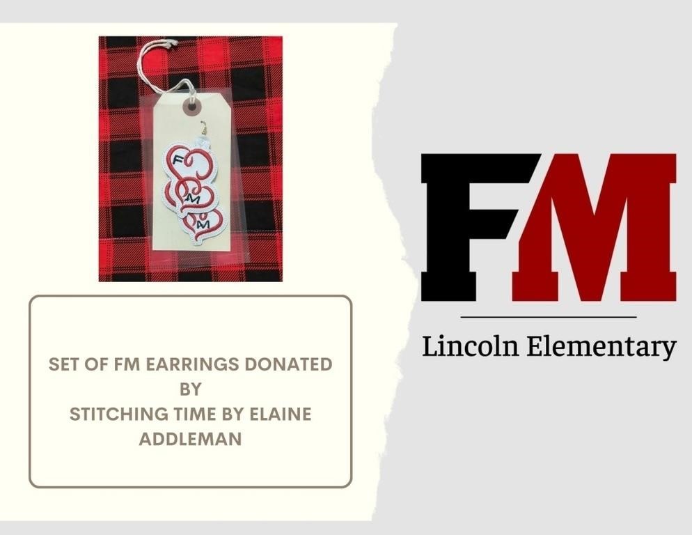 FM Earrings by Stitching Time/Elaine Addleman